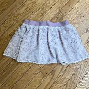 Appaman Sadie Polka Dot Skirt Girls Size 6 Purple White Sheer Overlay Pull-On